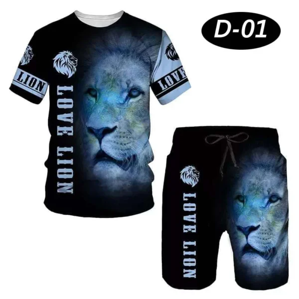 All-Over 3D Printed Premium Quality Dry-Fit 2-Pcs Summer Suit. D-01