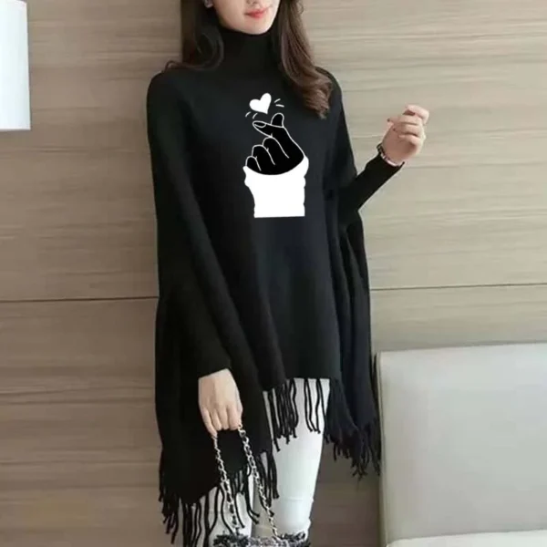 Chutki Printed Bat-Wing Style Winter Poncho