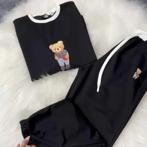 Bear Going Drop-Shoulder Style 2-Pcs Summer Dry-Fit Tracksuit For Her. WSTS-03