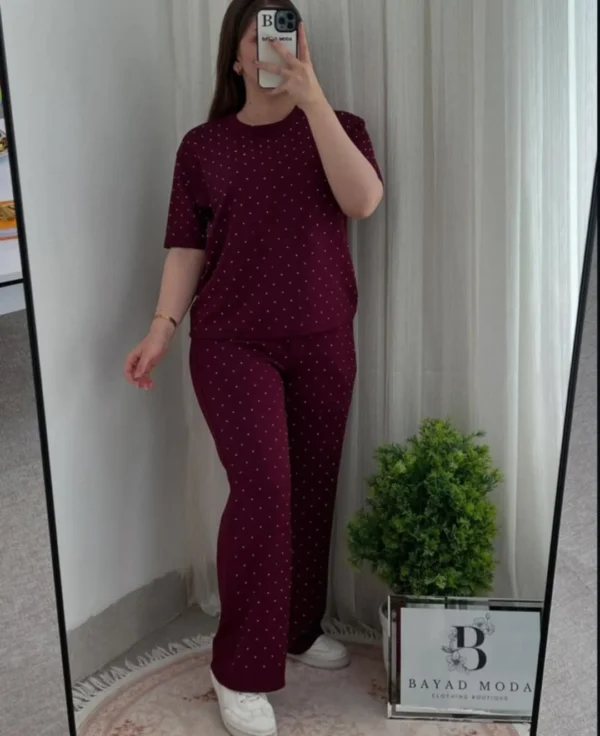 Round Neck Women 2 Piece Summer Dryfit Tracksuit For Her